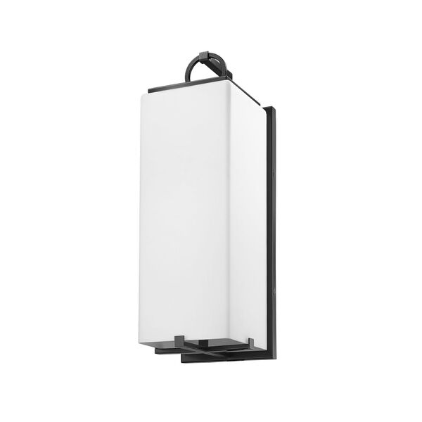 Sana Black Three-Light Outdoor Wall Sconce with White Opal Shade, image 5