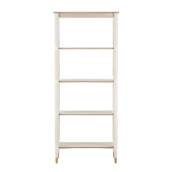 Aster Off White and Brass 74-Inch Etagere, image 2