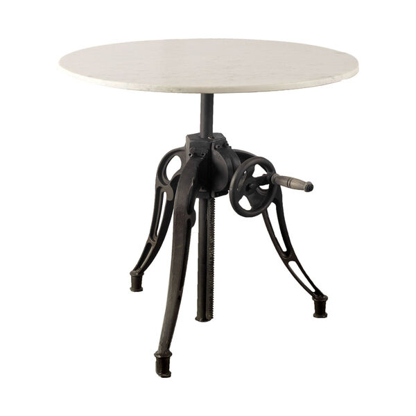 Emslie III Black and White Round Marble Top Dining Table, image 1