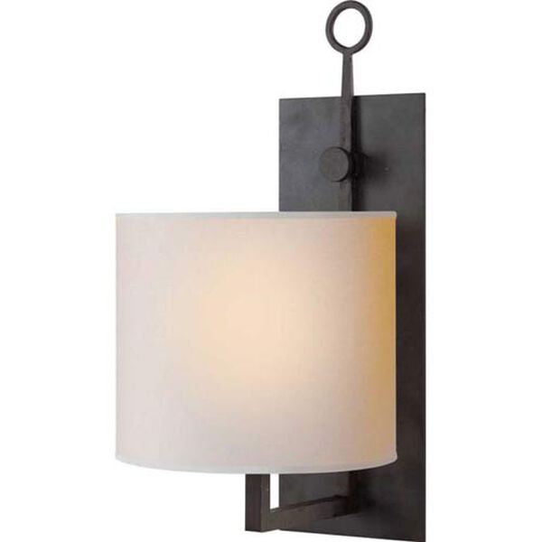 Aspen Iron Wall Lamp in Black Rust with Natural Paper Shade by Ian K. Fowler, image 1