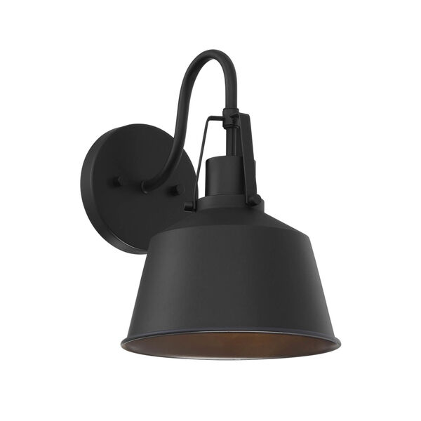 Lex Matte Black Eight-Inch One-Light Outdoor Wall Sconce, image 1