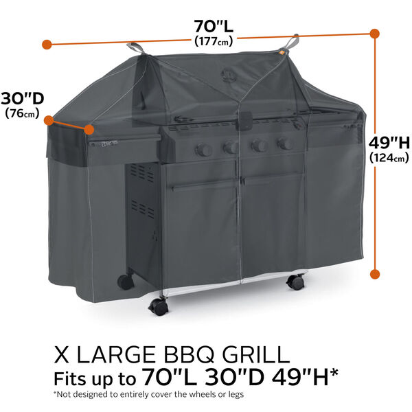 Poplar Charcoal Black 70-Inch BBQ Grill Cover, image 4