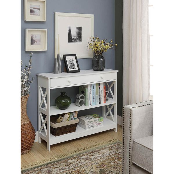 Oxford One Drawer Console Table in White, image 1