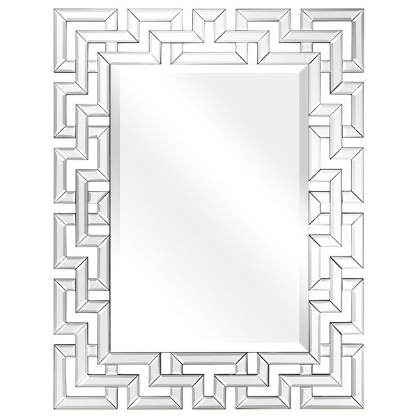 Clear 40 x 31-Inch Beveled Geometry Decorative Rectangle Wall Mirror, image 2