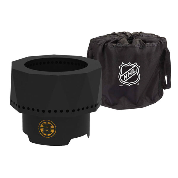 NHL Boston Bruins Ridge Portable Steel Smokeless Fire Pit with Carrying Bag, image 1