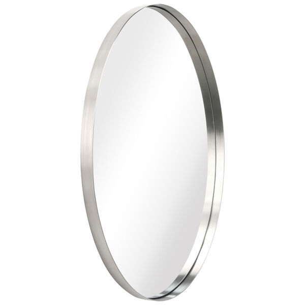 Silver 24 x 36-Inch Stainless Steel Oval Wall Mirror, image 2