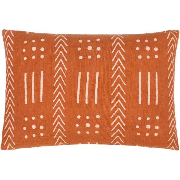 Malian Brick Red and Dusty Pink Throw Pillow, image 1
