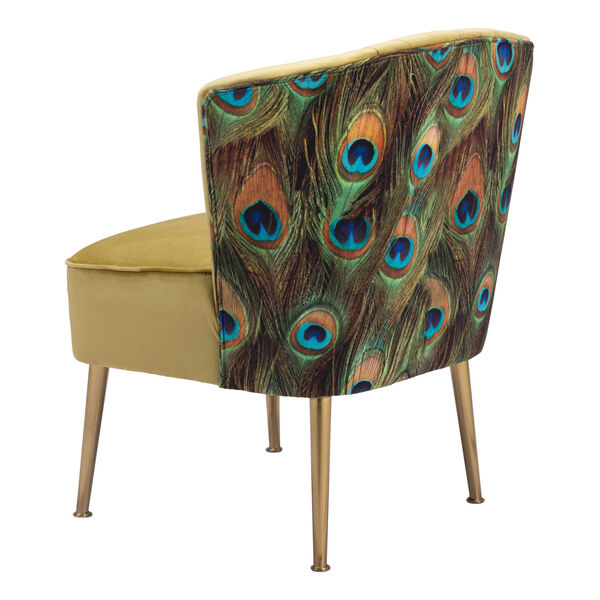 Tabitha Green and Gold Accent Chair, image 6