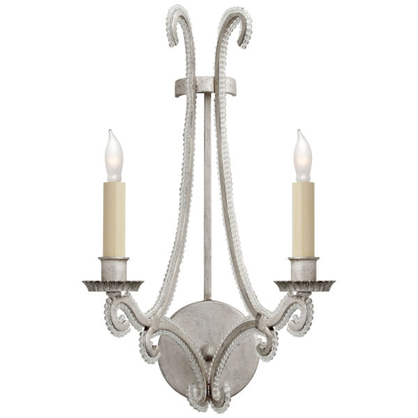 Oslo Sconce in Burnished Silver Leaf with Clear Glass by Chapman and Myers, image 1