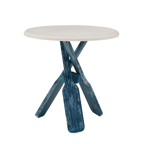 Natalie Cream and Blue Side Table, image 3
