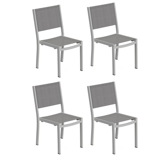 Travira Flint Titanium Outdoor Sling Side Chair, Set of Four, image 1