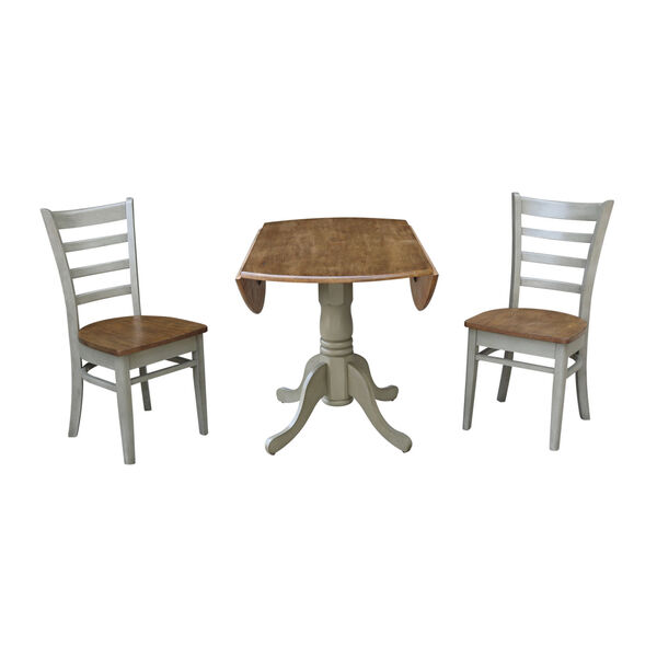Emily Hickory and Stone 42-Inch Dual Drop leaf Table with Side Chairs, Three-Piece, image 6