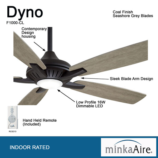 Dyno Coal 52-Inch LED Ceiling Fan, image 3