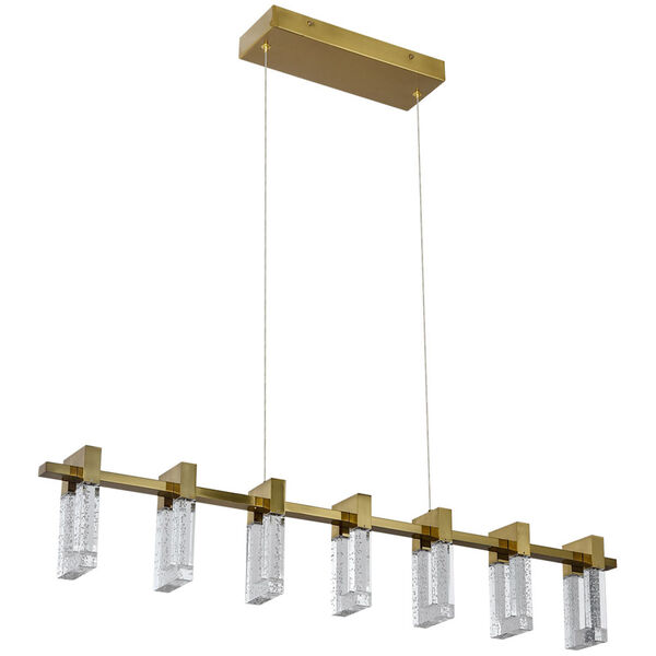 Sorrento Antique Brass Seven-Light Adjustable LED Linear Chandelier, image 6