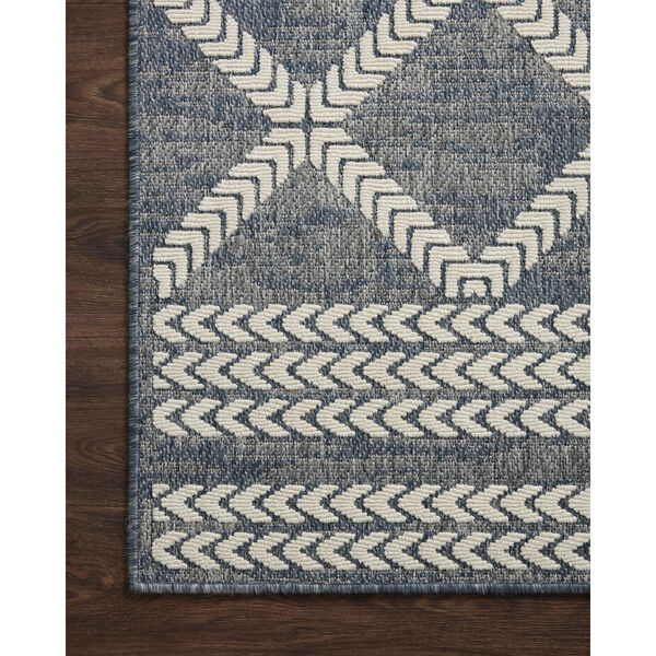Rainier Denim and Ivory Patterned Indoor/Outdoor Area Rug, image 5