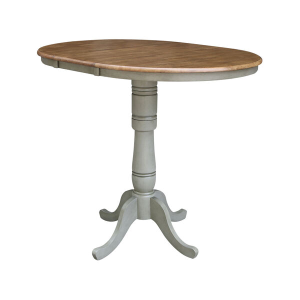 Hickory and Stone 36-Inch Width Round Top Bar Height Pedestal Table With 12-Inch Leaf, image 5