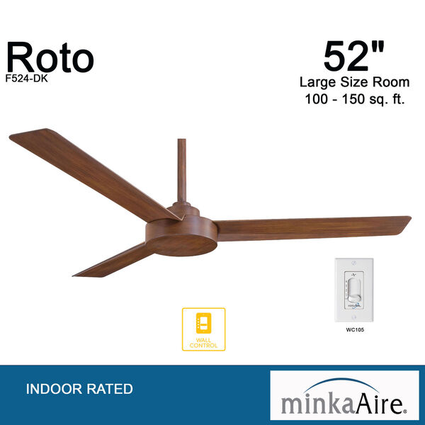 Roto Distressed Koa with Gold 52-Inch Ceiling Fan, image 11