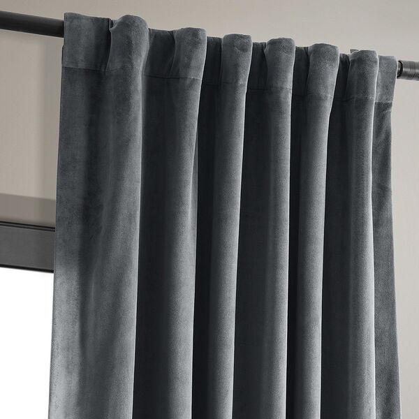 Distance Blue Grey Signature Blackout Velvet Single Panel Curtain 50 x 96, image 12
