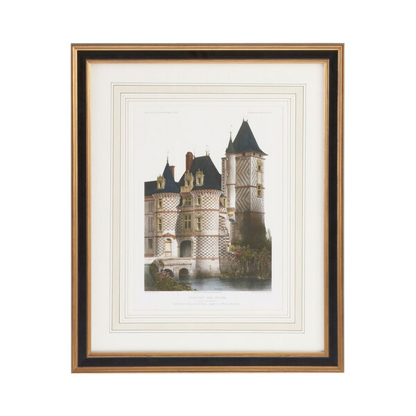 Black and Gold Chateau Des Reaux Print, image 1