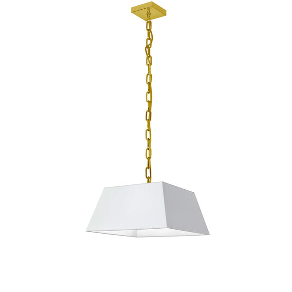 Milano White and Aged Brass 14-Inch One-Light Small Pendant, image 1
