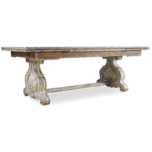 Chatelet Refectory Rectangle Trestle Dining Table with Two 22-Inch Leaves, image 1