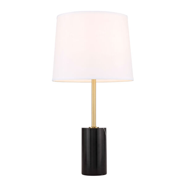 Laurent Brushed Brass and Black 14-Inch One-Light Table Lamp, image 6