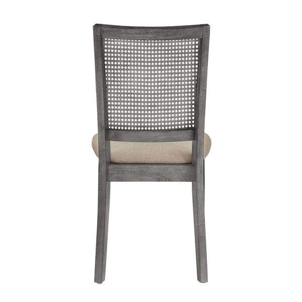 Caroline Beige and Gray Rattan Back Dining Chair, Set of Two, image 4