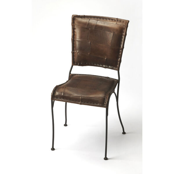 Maverick Iron and Leather Side Chair, image 1