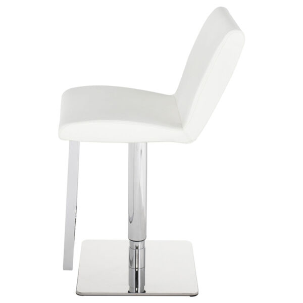 Lewis White and Silver Adjustable Stool, image 3