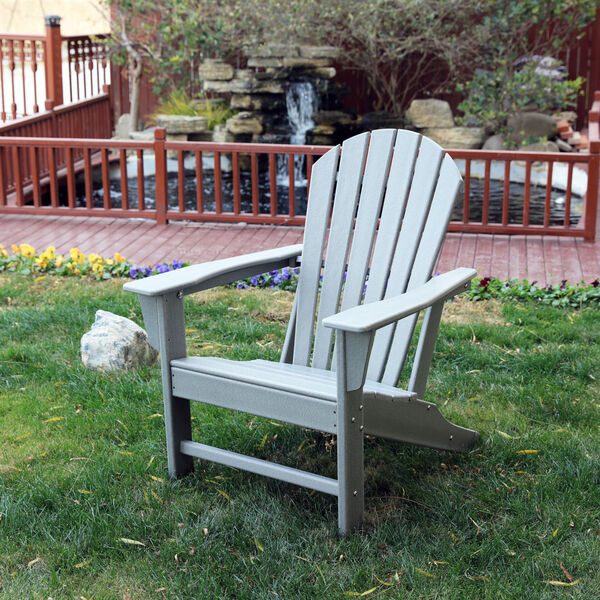 BellaGreen Gray Recycled Adirondack Set, Two Chairs with One Table, image 6