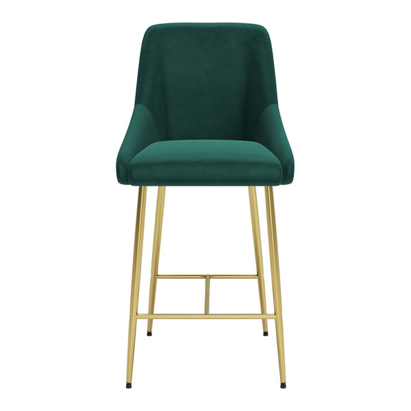 Madelaine Green and Gold Counter Height Bar Stool, image 4