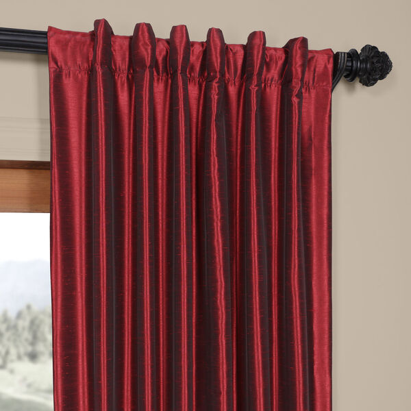 Ruby 84 x 50 In. Vintage Textured Faux Dupioni Silk Single Curtain Panel, image 4