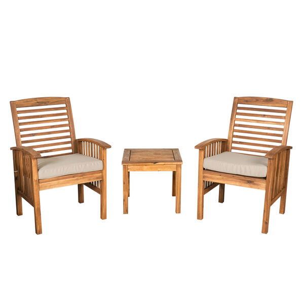 Brown Patio Chairs and Side Table, image 2