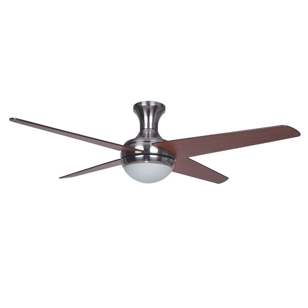 Tayson Gray Four Blade Ceiling Fan with Light Kit and Remote Control, image 1