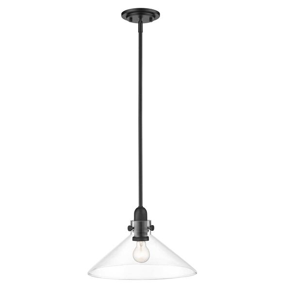 Dwyer Matte Black One-Light Pendant with Clear Glass, image 5