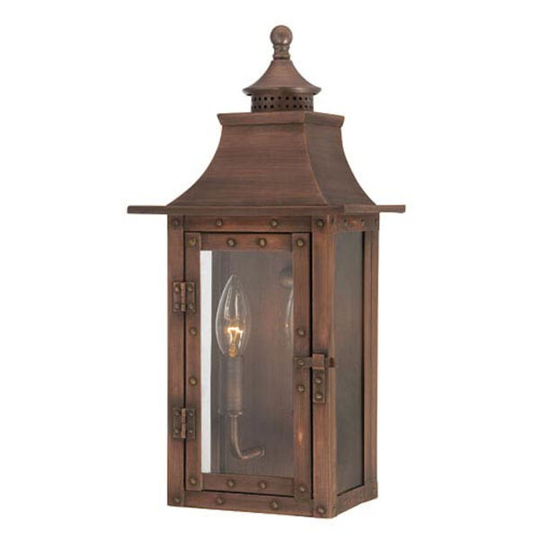 St. Charles Small Wall Lantern with Copper Patina Finish, image 1