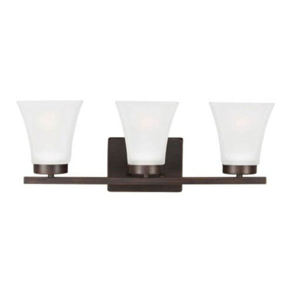 Kate Burnt Sienna Three-Light Wall Sconce with Satin Etched Glass, image 1