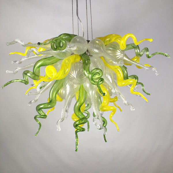 Lemon Lime Green and Yellow Four-Light LED Chandelier, image 1