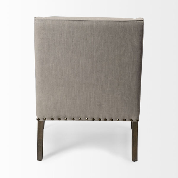 Kensington Gray and Wood Upholstered High Back Arm Chair, image 5