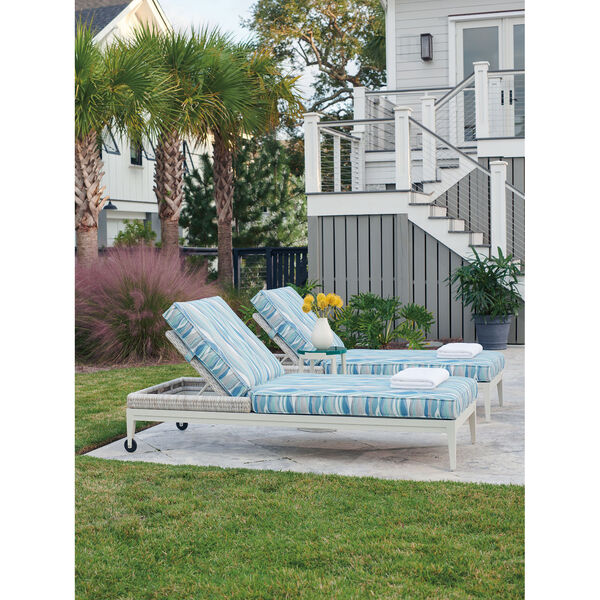 Seabrook White and Blue Chaise, image 3