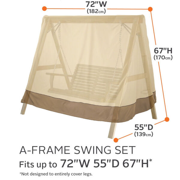 Ash Beige and Brown A-Frame Swing Set Cover, image 4