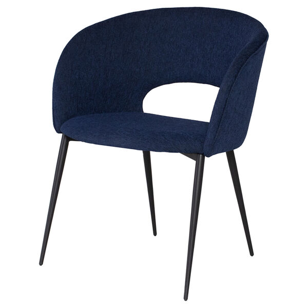 Alotti True Blue and Matte Black Dining Chair, image 1