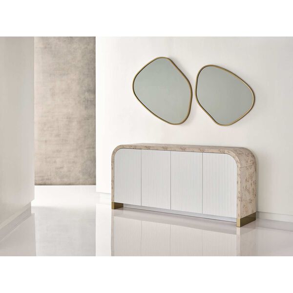 Tranquility Gallett White and Gold Small Accent Wall Mirror, image 3