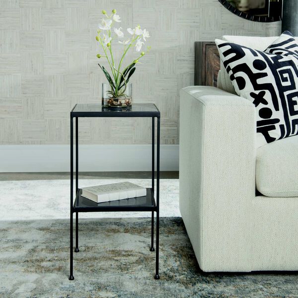 Sherwood Matte Black Marble Square Accent Table, image 3