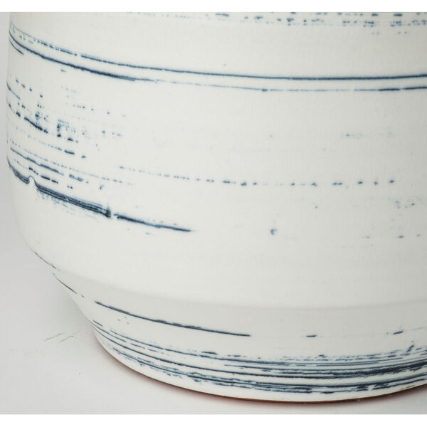 Sonnett White and Blue 10-Inch Ceramic Vase, image 6