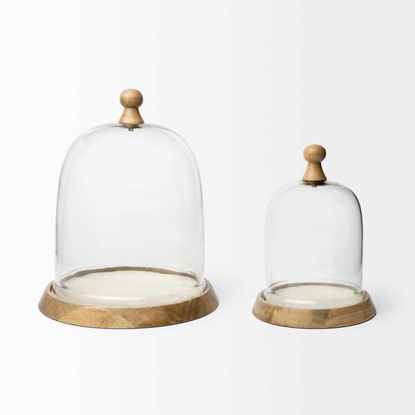 Campana I Brown Marble Base with Glass Cloche, image 2