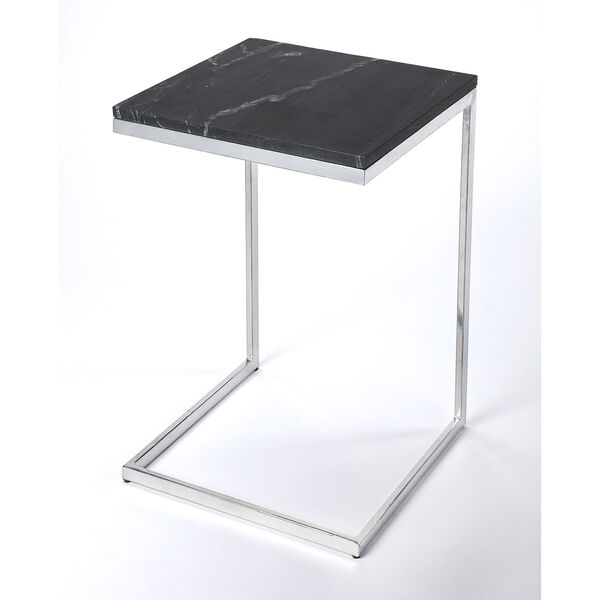 Lawler Black Stone, Silver End Table, image 1