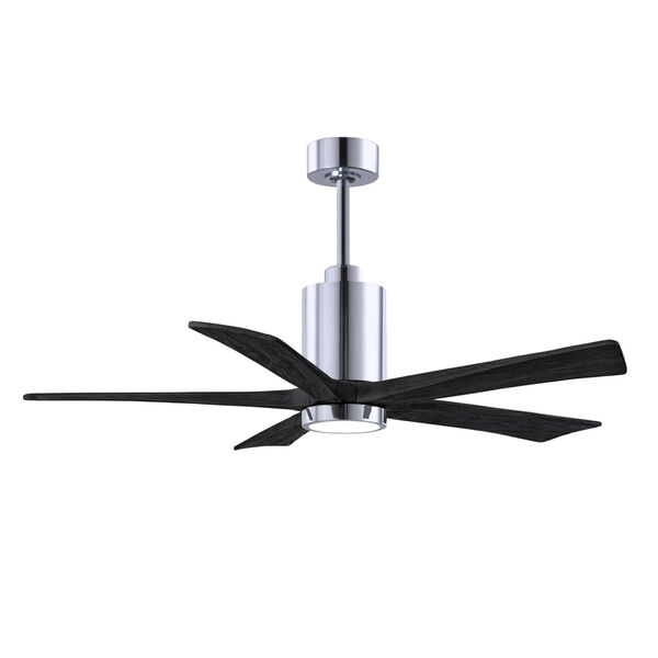 Patricia-5 Polished Chrome and Matte Black 52-Inch Ceiling Fan with LED Light Kit, image 1
