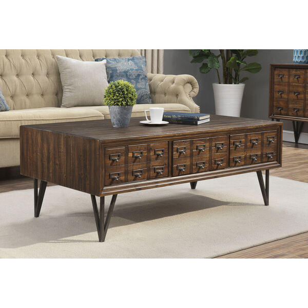 Oxford Brown Three-Drawer Coffee Table, image 5