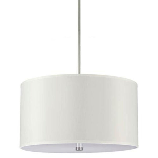 Lyndale Brushed Nickel 13-Inch Four Light Pendant with Faux Silk Shade, image 1